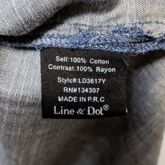 LINE & DOT Chambray Fringe Hem Dress S - Picture 7 of 8